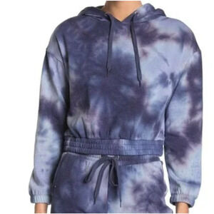 Ookie & LaLa Long Sleeve Pullover Hoodie Navy/White Tie Dye Size Medium NWT